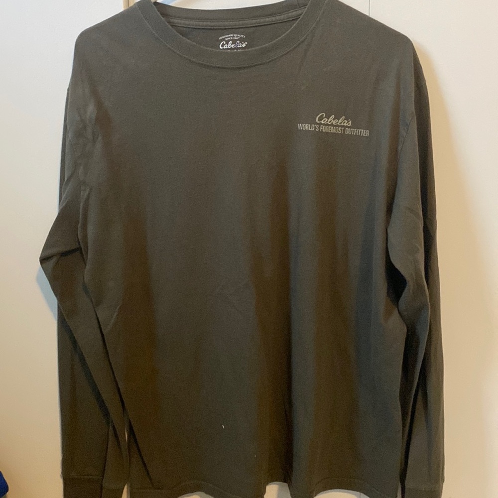 Green long sleeve cabelas, cotton, barely worn.